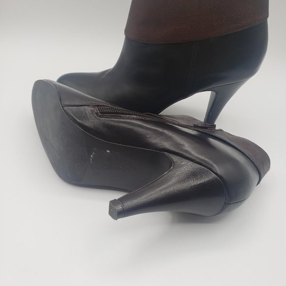 Alfani Darcy Leather Brown & Bronze Heels Ankle Bootie Women's Size 7.5 M/ S4 - Picture 6 of 8